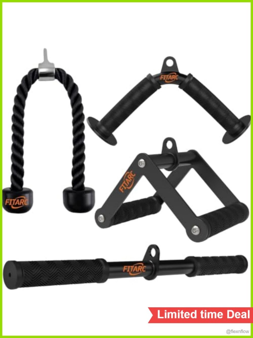 Cable Machine Attachment Set LAT Pulldown Non-Slip Grips